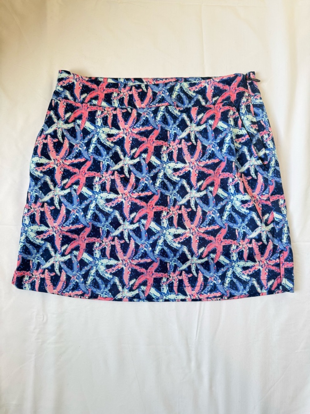 Vineyard Navy Starfish Golf Athletic Skirt - Pink & Blue, Size 4
